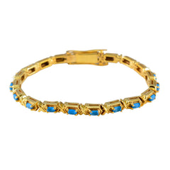 Lily Turquoise Tennis Bracelet India - Elegant Gemstone Style Turquoise Blue