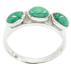 Haruka turquoise trilogy ring with three oval turquoise stones set in silver band