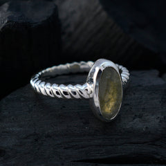 Alina Twist Solitaire Ring with Oval Gemstone