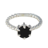 Valentina Twist Black Solitaire Ring Black Onyx Black