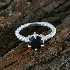 Valentina Twist Black Solitaire Ring