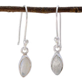 Valentina White Dangle Earrings for Everyday Glam Rainbow Moonstone White Dangle