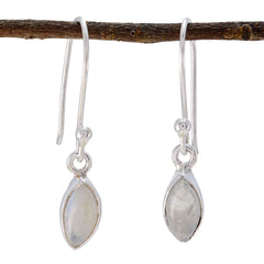 Valentina White Dangle Earrings for Everyday Glam Rainbow Moonstone White Dangle