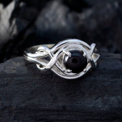 Victoria Abstract Black Solitaire Ring
