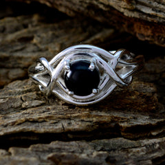 Victoria Abstract Black Solitaire Ring