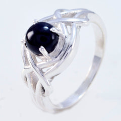 Victoria Abstract Black Solitaire Ring