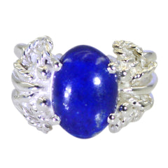 Victoria Cultural Blue Ring with Elegant Silver Design Lapis Lazuli Blue