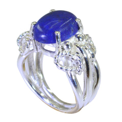 Victoria Cultural Blue Ring with Elegant Silver Design