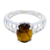 Victoria Filigree Brown Solitaire Ring Tiger Eye Brown
