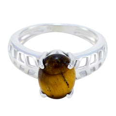 Victoria Filigree Brown Solitaire Ring Tiger Eye Brown