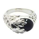 Maya Victorian Black Solitaire Ring Black Onyx Black