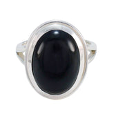 Aria Victorian Black Solitaire Ring Black Onyx Black