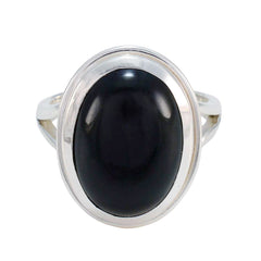 Aria Victorian Black Solitaire Ring Black Onyx Black