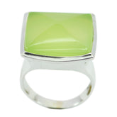 Lourdes Victorian Light Green Gemstone Ring Silver Prehnite Green