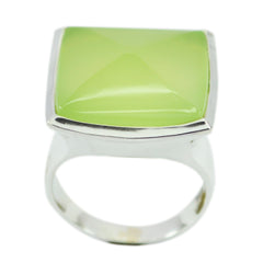 Lourdes Victorian Light Green Gemstone Ring Silver Prehnite Green