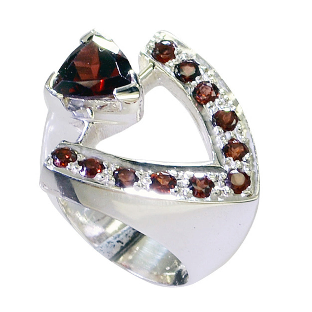 Eleanor Vintage Red Halo Ring with Garnet Stones Garnet Red
