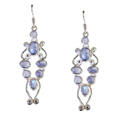 Ying White Dangle Earrings with Elegant Gemstone Design