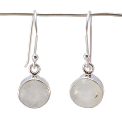 Isabella White Dangle Earrings for Everyday Glam Rainbow Moonstone White Dangle