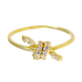 Meera gold ring featuring a white gemstone fashion ring design with sparkling clear stones