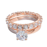 Dayana White Gemstone Multiple Ring Rose Gold Set White CZ White