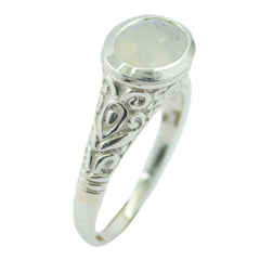 Ananya White Gemstone Ring with Intricate Silver Design
