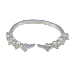 Riya white gemstone ring for women with elegant silver band and delicate gemstone accents