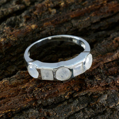 Maria silver ring featuring multiple white gemstones, elegant white gemstone ring for women