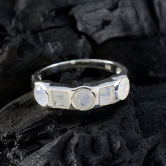 Maria white gemstone ring for women with multiple white gemstones set in silver band