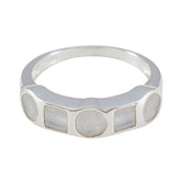 Maria white gemstone ring for women featuring multiple polished white stones in silver band
