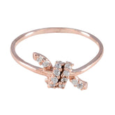 Alina White Gemstone Ring for Women Rose Gold Style White CZ White