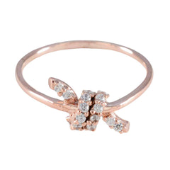 Alina White Gemstone Ring for Women Rose Gold Style White CZ White