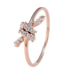 Alina White Gemstone Ring for Women Rose Gold Style