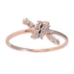 Alina White Gemstone Ring for Women Rose Gold Style