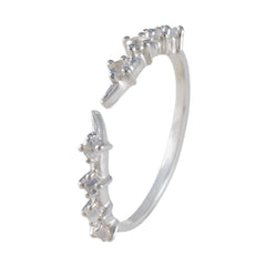 Riya delicate silver white gemstone ring for women with small sparkling stones