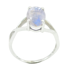 Soo-jin White Gemstone Ring India Elegant Silver Design Rainbow Moonstone White