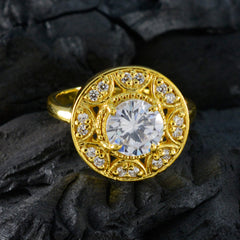 Renata White Halo Engagement Ring in Gold Finish