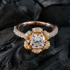 Siti Rose Gold White Halo Engagement Ring with Diamonds