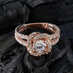 Luisa Rose Gold White Halo Engagement Ring with Diamonds