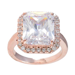 Hua White Halo Promise Ring with Rose Gold Setting