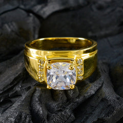 Ha-eun white halo ring for wedding with a large central gemstone and gold band