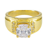 Ha-eun white halo ring for wedding with gold band and sparkling clear stones