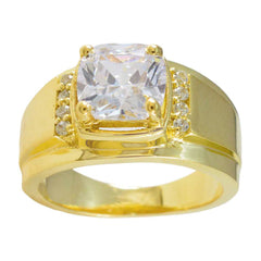 Ha-eun white halo ring for wedding with large center stone and gold band