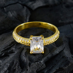 Nisa White Halo Ring for Women in Gold Plating