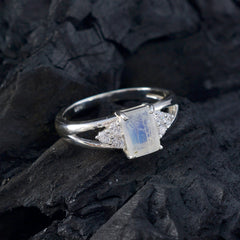 Dewi White Halo Ring for Women with Gemstone Glow