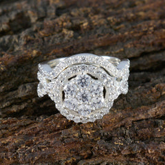 Violet White Halo Ring for Women with Sparkling Diamonds