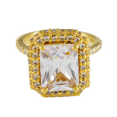 Eun-ji White Halo Ring for Women with Gold Setting White CZ White