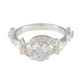 Isadora White Halo Ring for Women with Floral Design Cubic zirconia CZ White