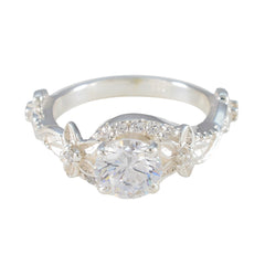 Isadora White Halo Ring for Women with Floral Design Cubic zirconia CZ White