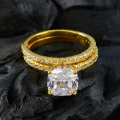 Haruka Elegant White Halo Ring for Women Gold Plated