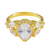 Riya White Halo Ring for Women with Gold Plating White CZ White